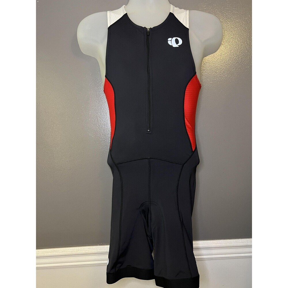 Pearl Izumi Select Cycling Skinsuit Mens Medium Black Red Sleeveless Padded - Picture 2 of 10